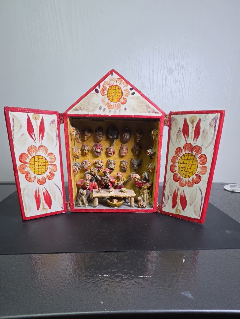 Vintage Folk Artist Nicario Jimenez Quispe Mask Diorama